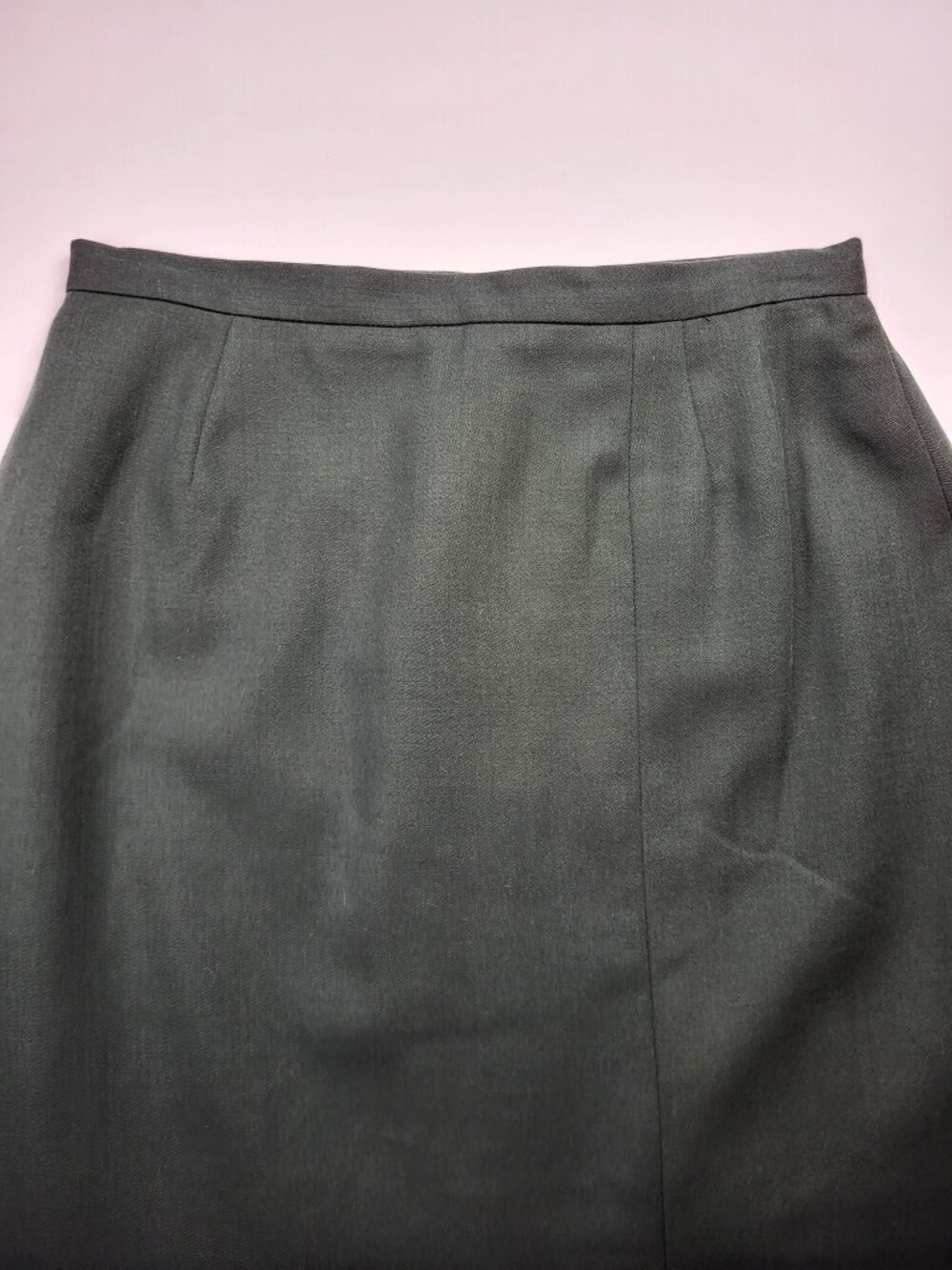 Vintage Petite Sophisticate Forest Green Wool Midi Skirt Size 8 - Picture 6 of 9